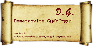 Demetrovits Györgyi névjegykártya