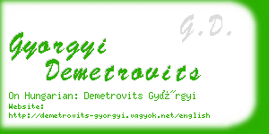 gyorgyi demetrovits business card